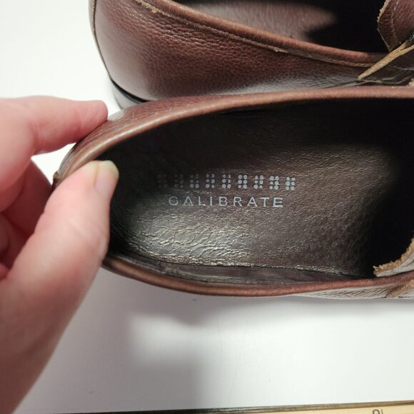 Calibrate Mstroy Horsebit Loafers Pebbled Leather Brown Men's 9M Slip-On - Picture 6 of 16